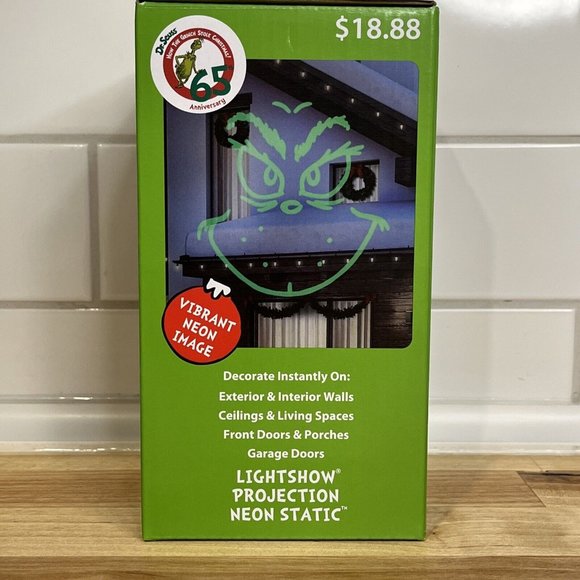 Projection Lightshow Neon Static Dr Seuss Grinch Projector Gemmy Indoor/Outdoor - Picture 4 of 7